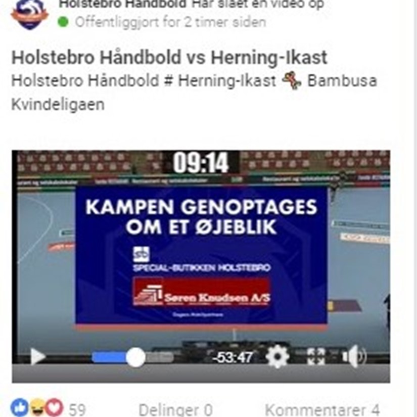 FLOT OPBAKNING TIL HOLSTEBRO HÅNDBOLD